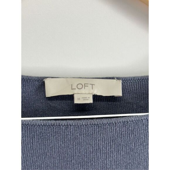 LOFT Sweater Boatneck Gray Size Medium Office Long Sleeve Shirt - Picture 8 of 8